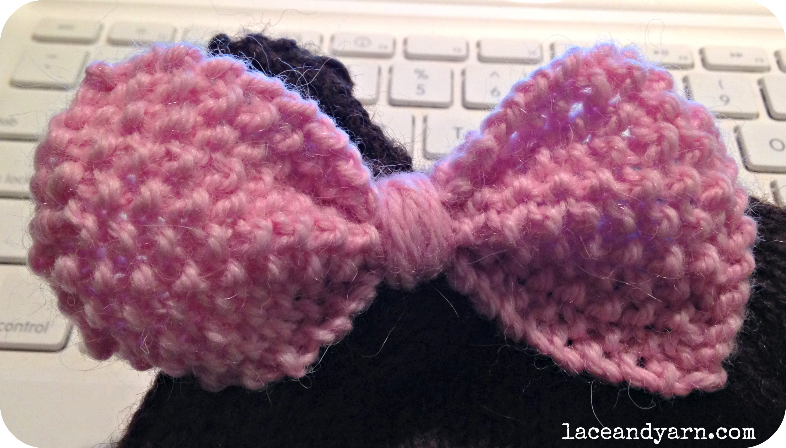 knit seed stitch bow