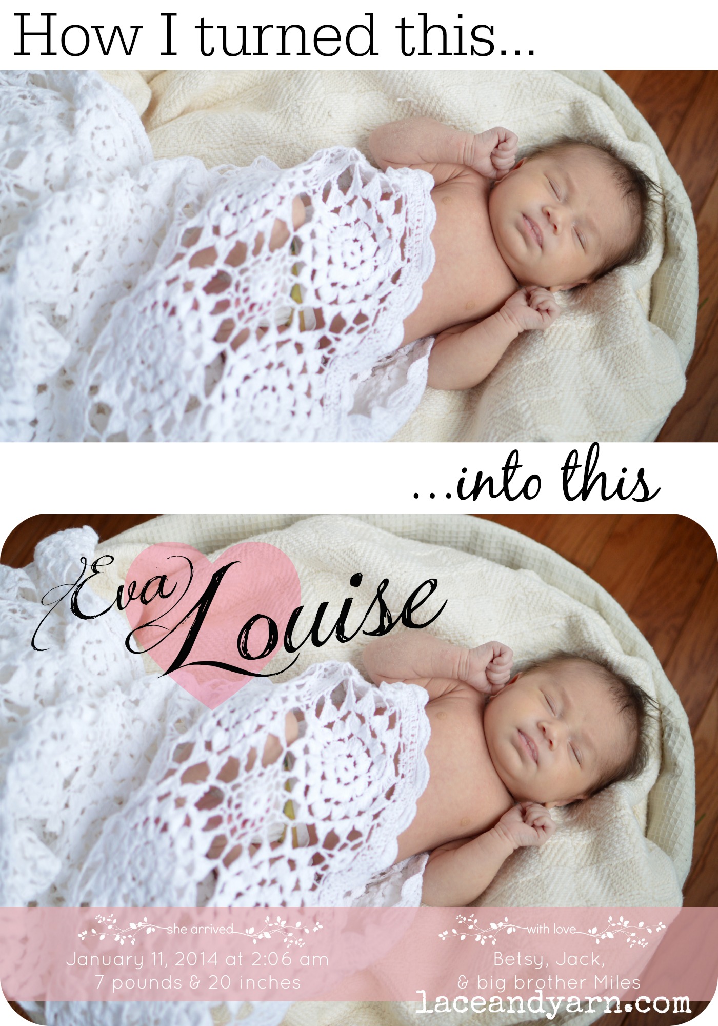 DIY Birth Announcement Using PicMonkey