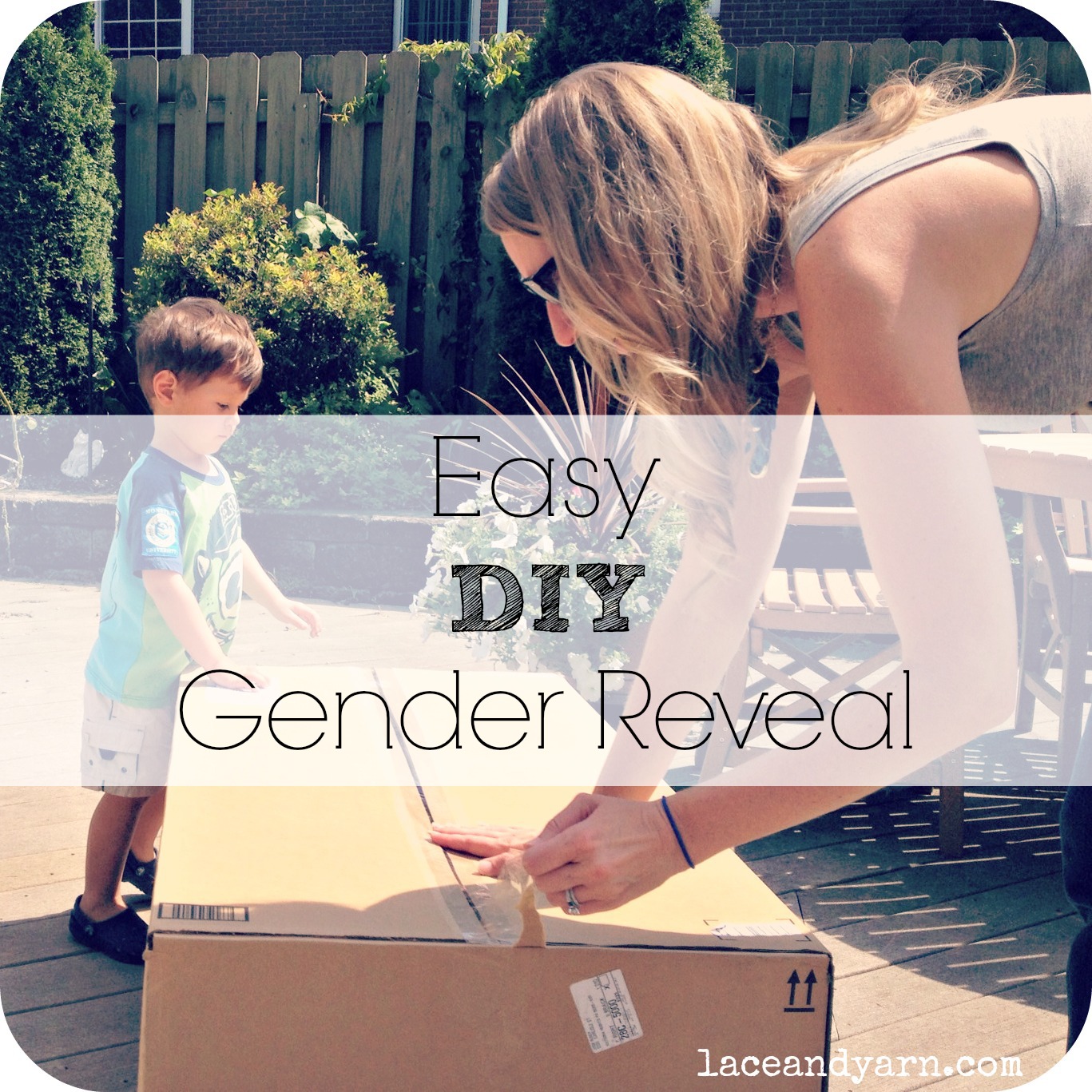 Easy DIY Gender Reveal by laceandyarn.com