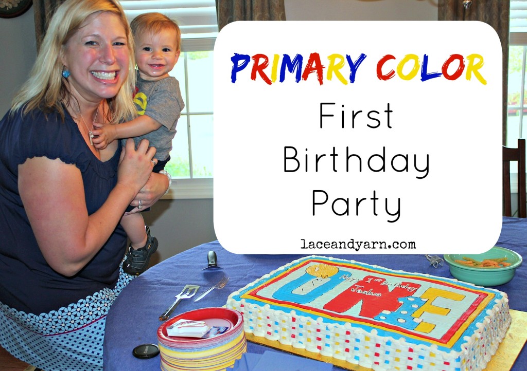 Primary Color First Birthday Party -- laceandyarn.com