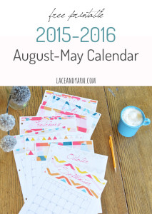 Free printable 2015-2016 MOPS year 10 month calendar | laceandyarn.com